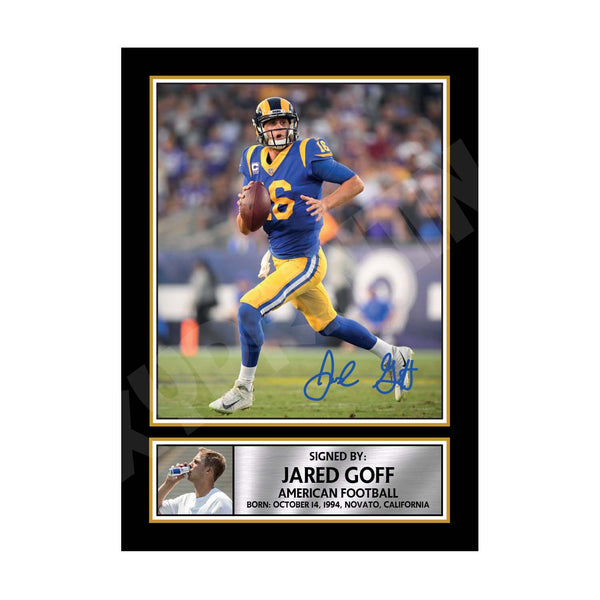Jared Goff 2 American Football Printed Signature Print