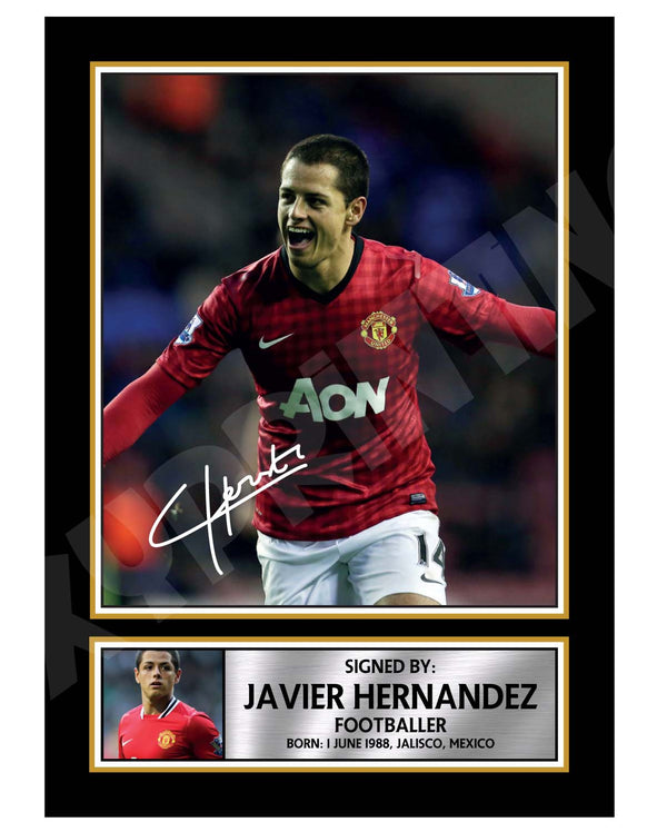 JAVIER HERNANDEZ 2 Football Player Printed Signature Print