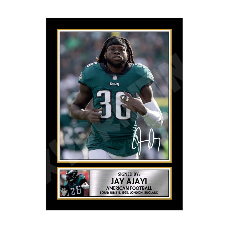 JAY AJAYI (1) Limited Edition Football Signed Print - American Footballer
