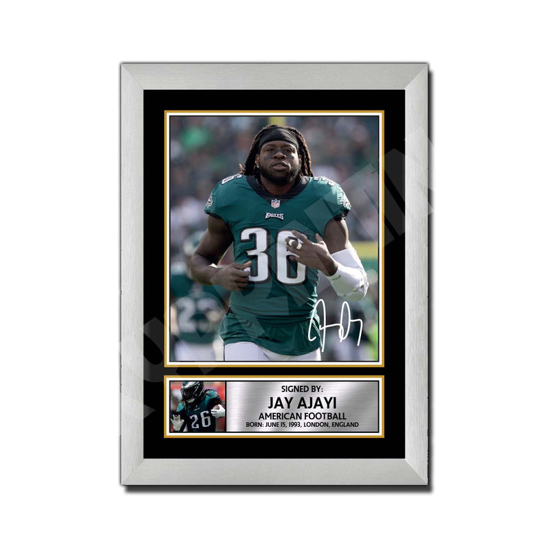 JAY AJAYI (1) Limited Edition Football Signed Print - American Footballer