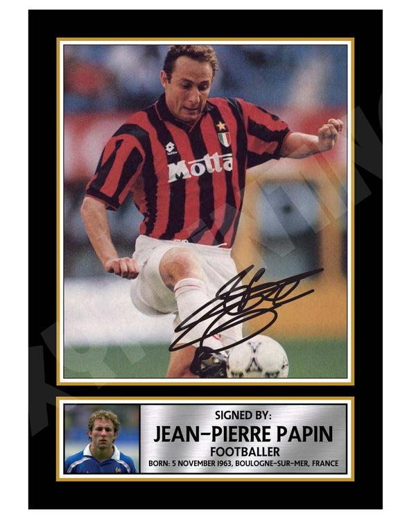 JEAN PIERRE PAPIN 2 Football Player Printed Signature Print