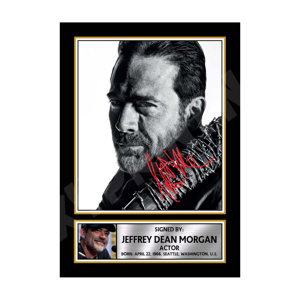 JEFFREY DEAN MORGAN Walking Dead Printed Signature Print – Jeffrey Dean Morgan Walking Dead Printed Signature Print – A1 Print Only