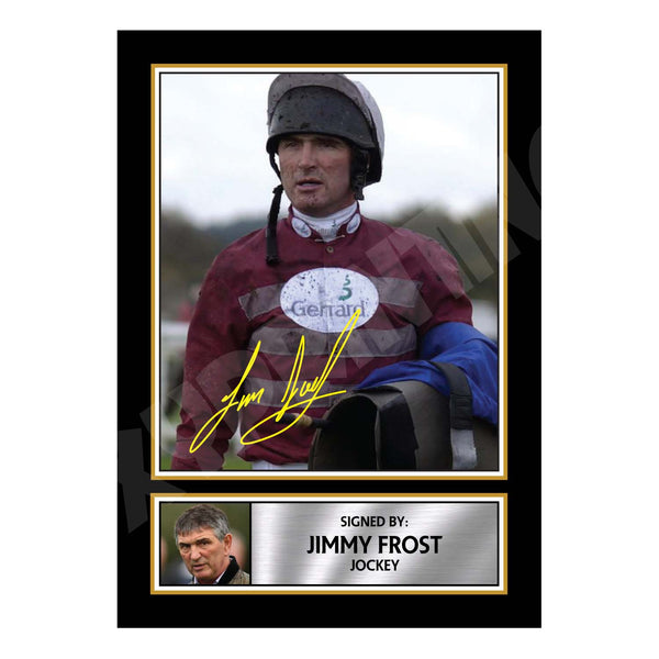 JIMMY FROST Horse Racer Printed Signature Print – Horse Racing