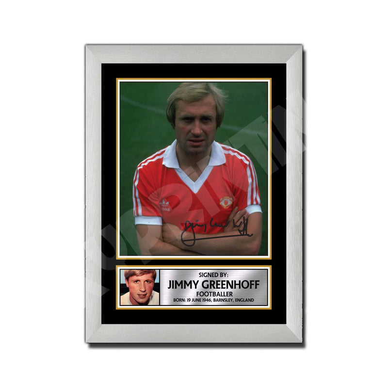 JIMMY GREENHOFF Limited Edition Football Player Signed Print - Football