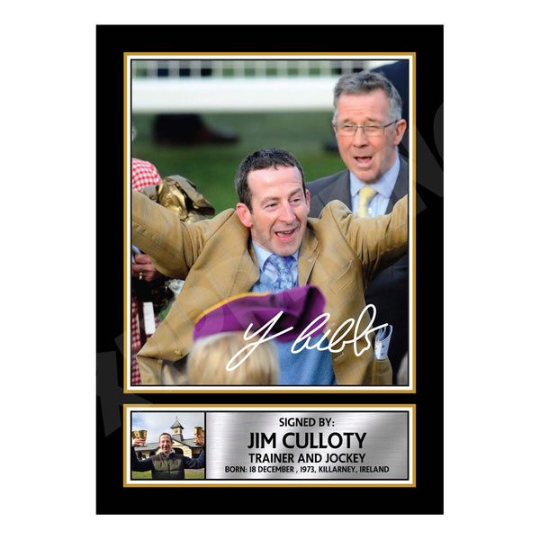 JIM CULLOTY Horse Racer Printed Signature Print – Horse Racing