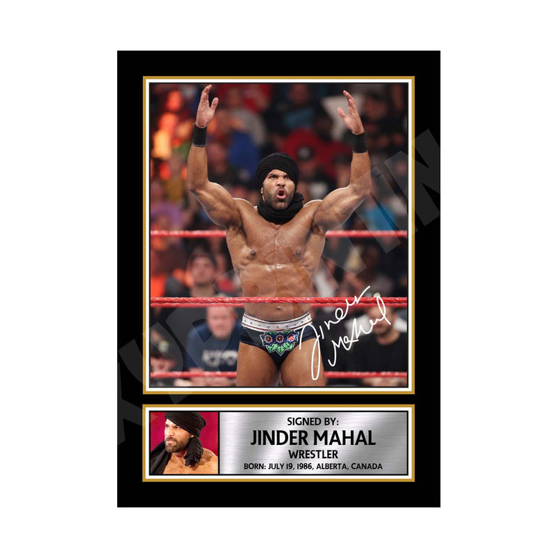JINDER MAHAL Limited Edition MMA Wrestler Signed Print - MMA Wrestling
