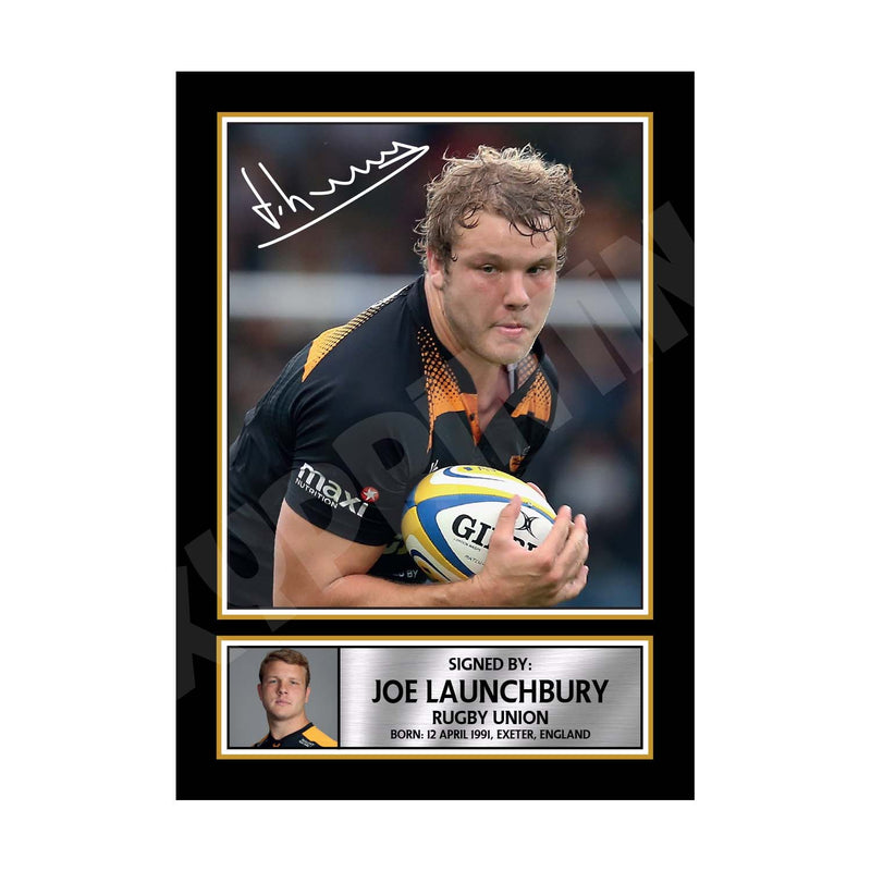 JOE LAUNCHBURY 1 Limited Edition Rugby Player Signed Print - Rugby