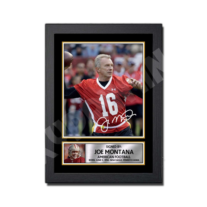 JOE MONTANA 2 Limited Edition Football Signed Print - American Footballer