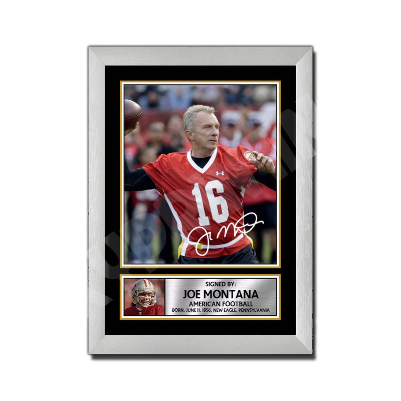 JOE MONTANA 2 Limited Edition Football Signed Print - American Footballer