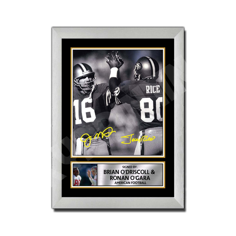 JOE MONTANA JERRY RICE 2 Limited Edition Football Signed Print - American Footballer