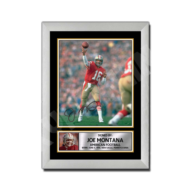 JOE MONTANA (1) Limited Edition Football Signed Print - American Footballer