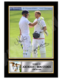 JOE ROOT _ BEN STOKES 2 Limited Edition Cricketer Signed Print - Cricket Player
