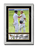 JOE ROOT _ BEN STOKES 2 Limited Edition Cricketer Signed Print - Cricket Player