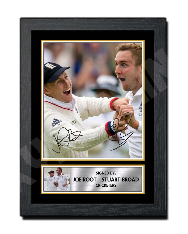 JOE ROOT _ STUART BROAD 2 Limited Edition Cricketer Signed Print - Cricket Player