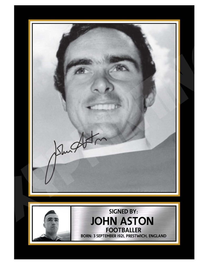 JOHN ASTON Limited Edition Football Player Signed Print - Football