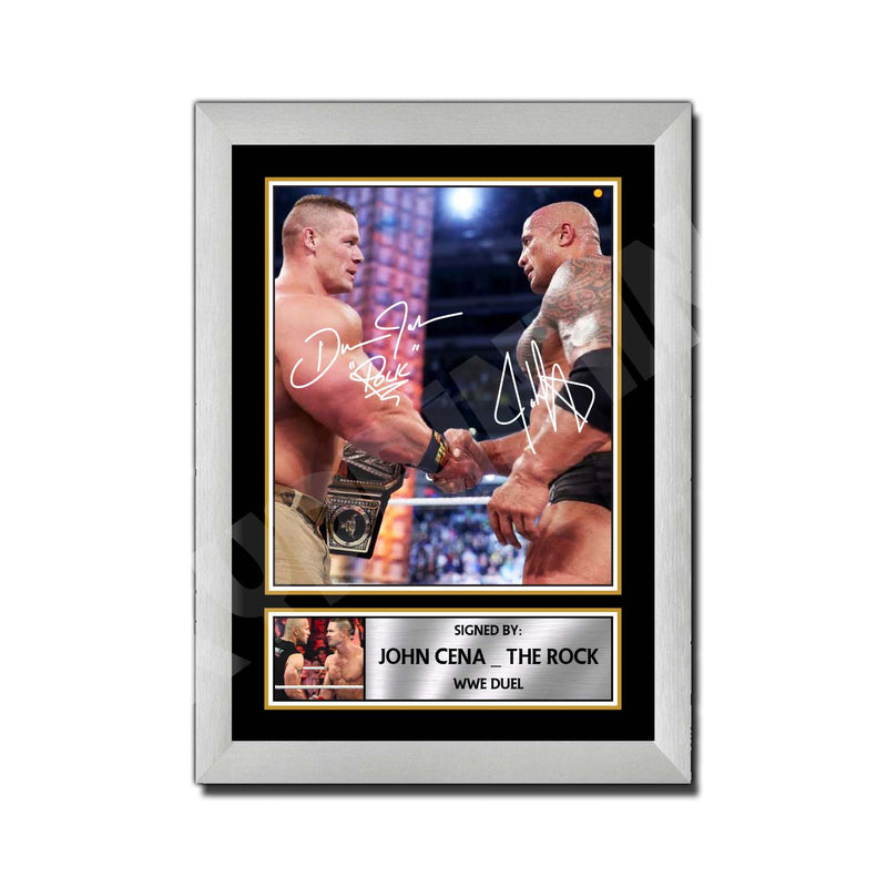 JOHN CENA _ THE ROCK 2 Limited Edition MMA Wrestler Signed Print - MMA Wrestling