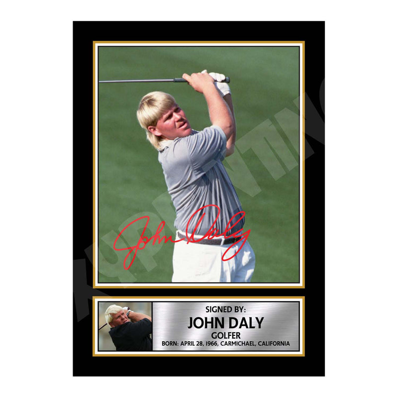 JOHN DALY 2 Limited Edition Golfer Signed Print - Golf