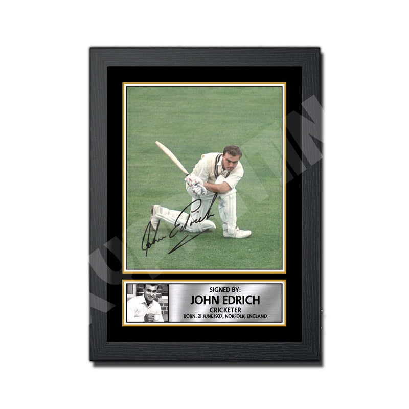 JOHN EDRICH 2 Limited Edition Cricketer Signed Print - Cricket Player
