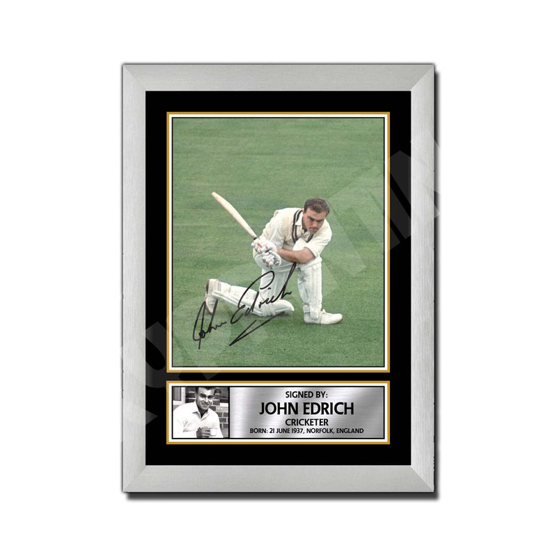 JOHN EDRICH 2 Limited Edition Cricketer Signed Print - Cricket Player