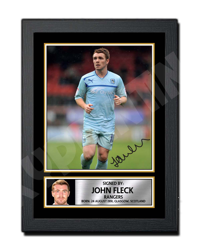 JOHN FLECK 1 Limited Edition Football Player Signed Print - Football