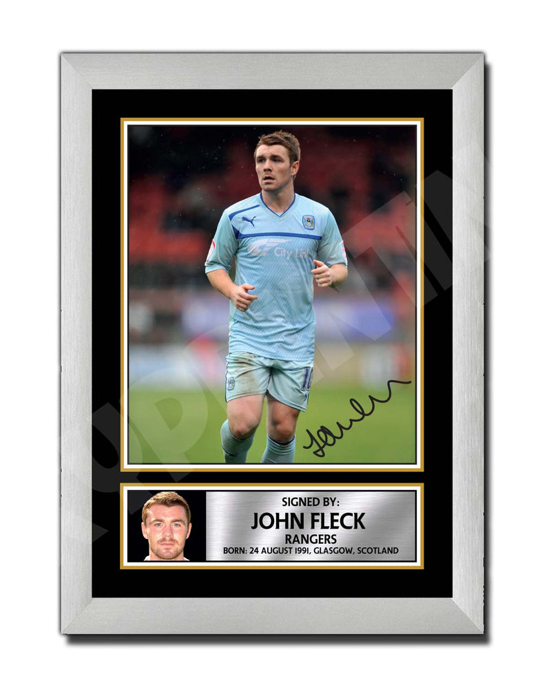 JOHN FLECK 1 Limited Edition Football Player Signed Print - Football
