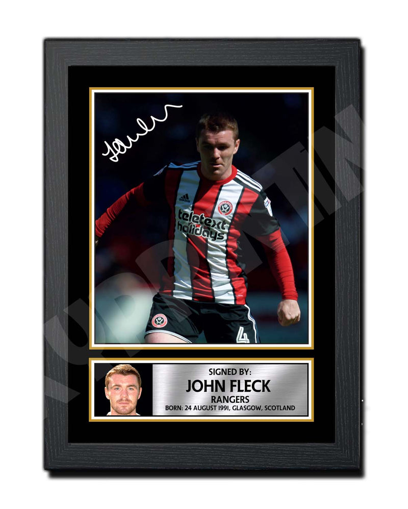 JOHN FLECK 2 Limited Edition Football Player Signed Print - Football