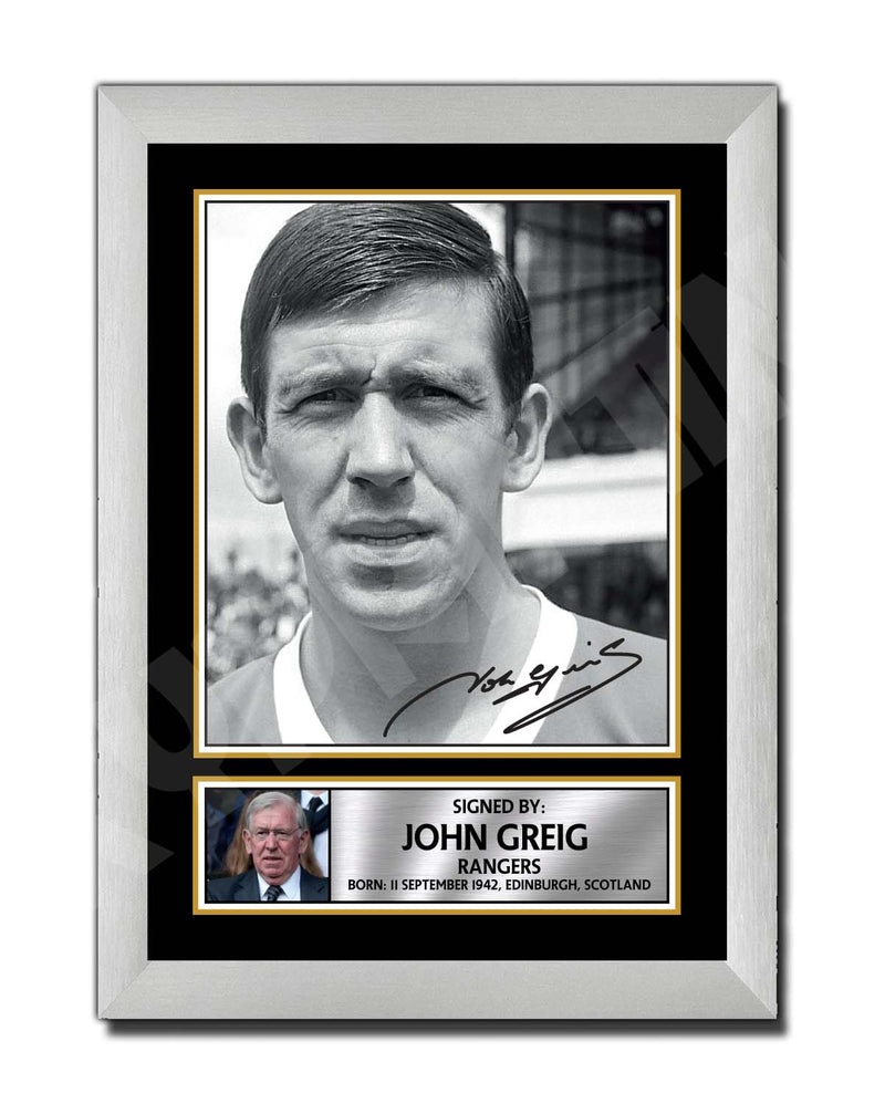 JOHN GREIG 1 Limited Edition Football Player Signed Print - Football