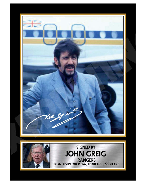 JOHN GREIG 2 Football Player Printed Signature Print