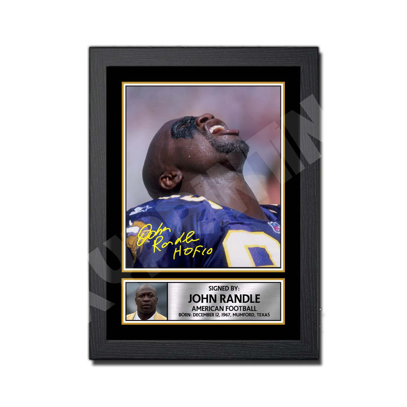 JOHN RANDLE 2 Limited Edition Football Signed Print - American Footballer