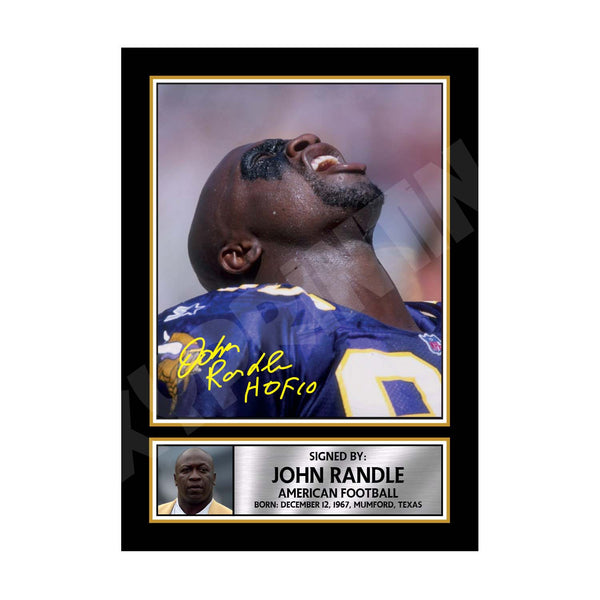 John Randle 2 American Football Printed Signature Print