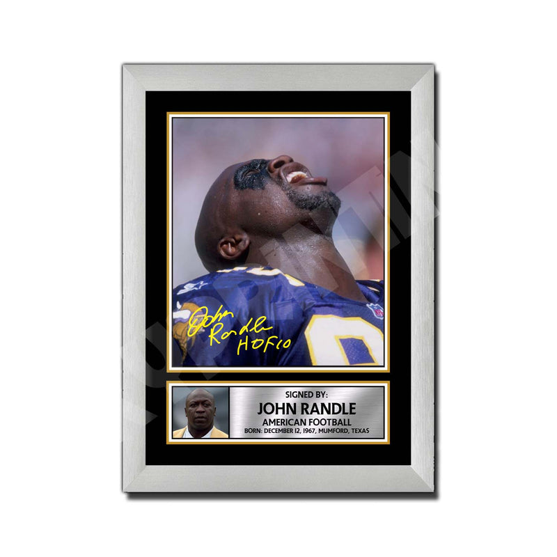 JOHN RANDLE 2 Limited Edition Football Signed Print - American Footballer