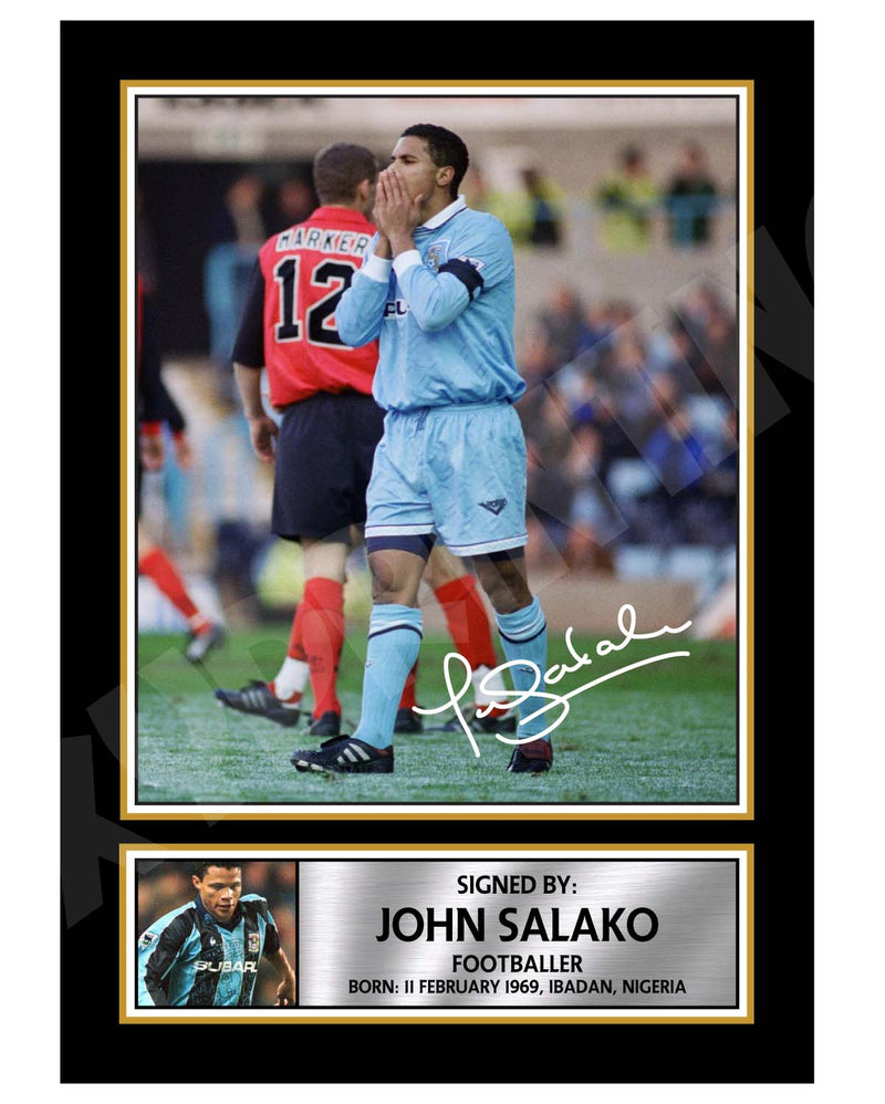 JOHN SALAKO 2 Limited Edition Football Player Signed Print - Football