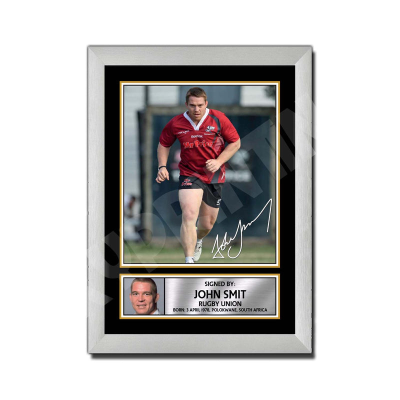 JOHN SMIT 1 Limited Edition Rugby Player Signed Print - Rugby