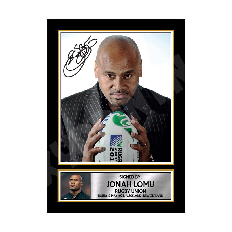 JONAH LOMU 1 Limited Edition Rugby Player Signed Print - Rugby