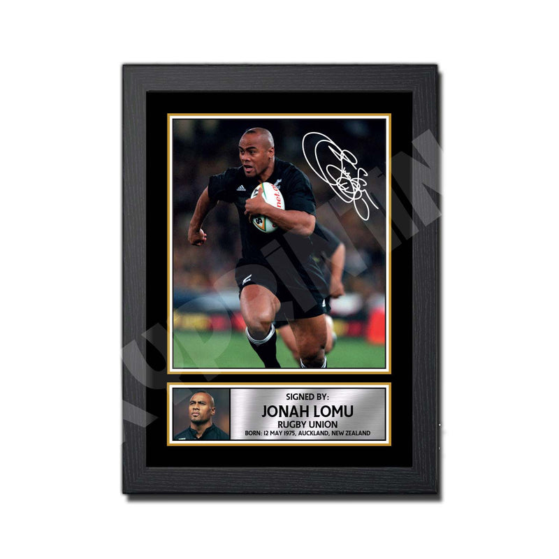 JONAH LOMU 2 Limited Edition Rugby Player Signed Print - Rugby