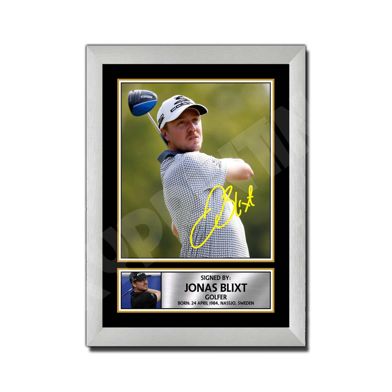 JONAS BLIXT Limited Edition Golfer Signed Print - Golf