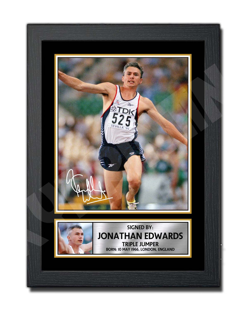 JONATHAN EDWARDS Limited Edition Athletics Signed Print - Athletic