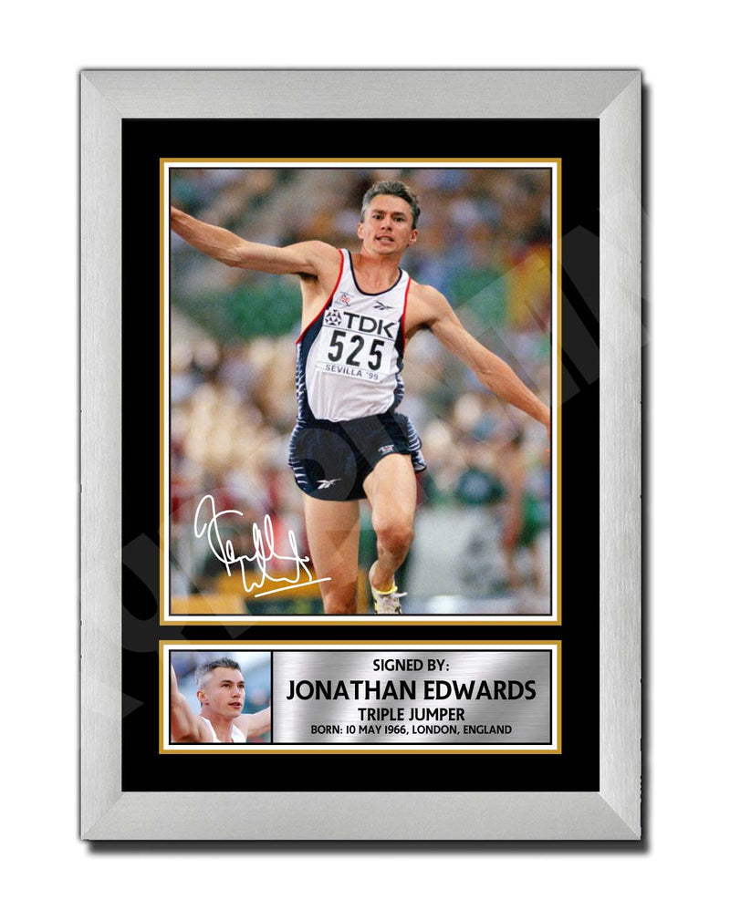 JONATHAN EDWARDS Limited Edition Athletics Signed Print - Athletic