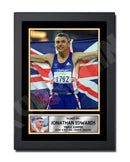 JONATHAN EDWARDS 2 Limited Edition Athletics Signed Print - Athletic