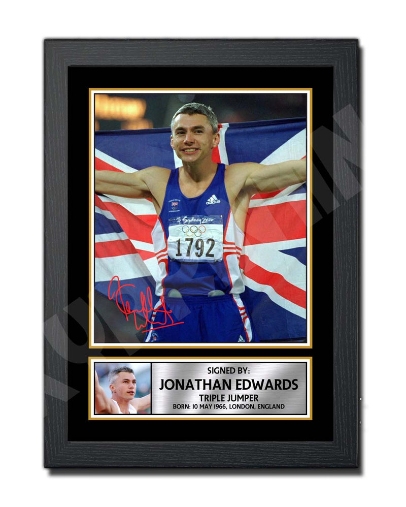 JONATHAN EDWARDS 2 Limited Edition Athletics Signed Print - Athletic