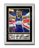 JONATHAN EDWARDS 2 Limited Edition Athletics Signed Print - Athletic