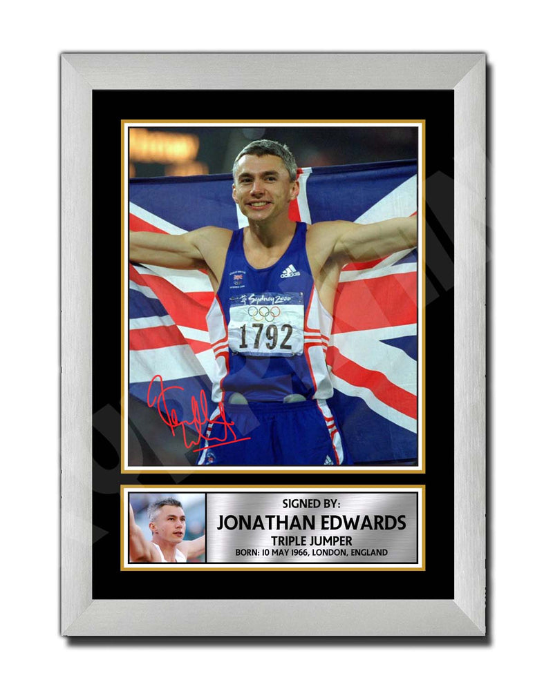 JONATHAN EDWARDS 2 Limited Edition Athletics Signed Print - Athletic