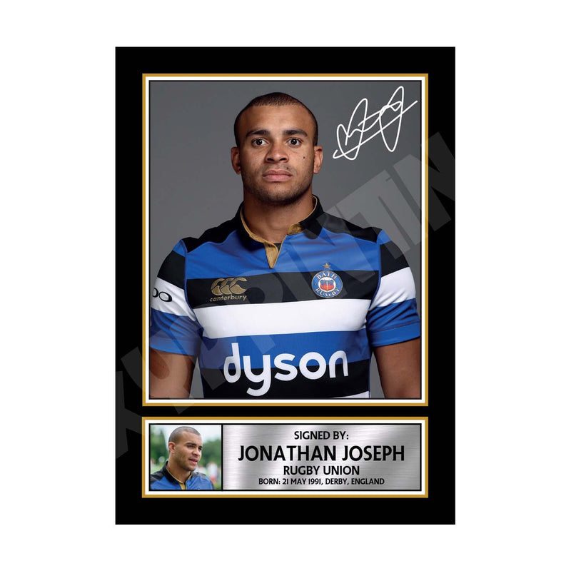 JONATHAN JOSEPH 1 Limited Edition Rugby Player Signed Print - Rugby