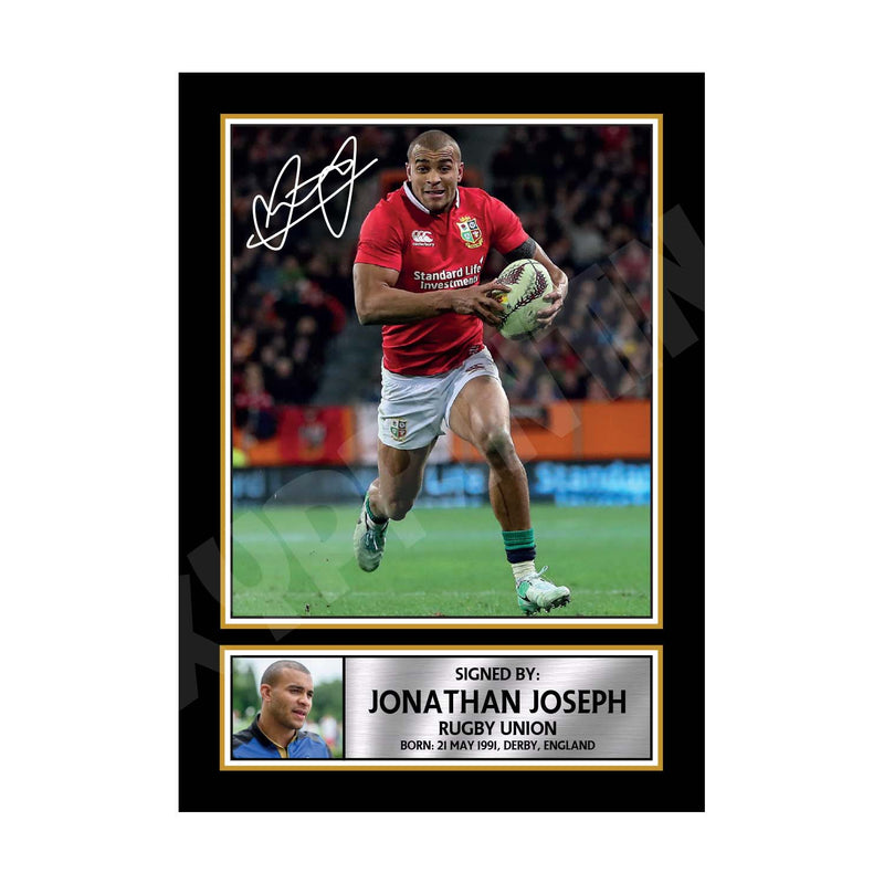JONATHAN JOSEPH 2 Limited Edition Rugby Player Signed Print - Rugby