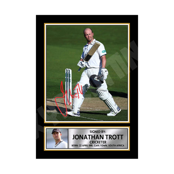 JONATHAN TROTT 2 Cricketer Printed Signature Print – Cricket Player