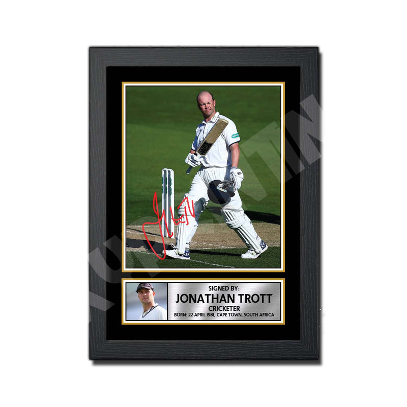 JONATHAN TROTT 2 Limited Edition Cricketer Signed Print - Cricket Player
