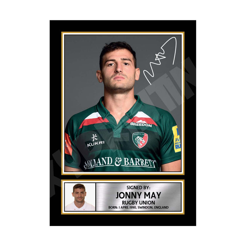 JONNY MAY 1 Limited Edition Rugby Player Signed Print - Rugby