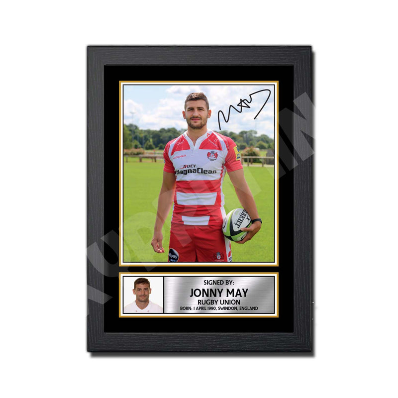 JONNY MAY 2 Limited Edition Rugby Player Signed Print - Rugby