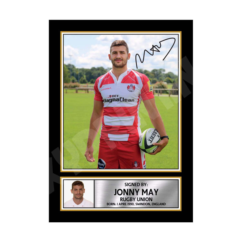 JONNY MAY 2 Limited Edition Rugby Player Signed Print - Rugby