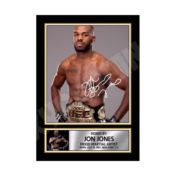 JON JONES 3 MMA Wrestler Printed Signature Print – MMA Wrestling